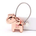 Couple Keychain with Magnet Creative Metal Small Gift Car Bag Pendant(Rose Gold)