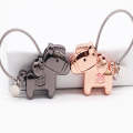 Couple Keychain with Magnet Creative Metal Small Gift Car Bag Pendant(Rose Gold)