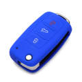 2 PCS Silicone Car Key Cover Case for Volkswagen Golf(Dark Blue)