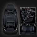 Universal PU Leather Car Seat Cover Black White Deluxe