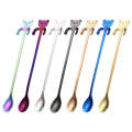 Cute Bear Spoon Long Handle Spoons Coffee Drinking Tools(Purple)