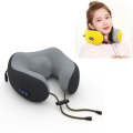 U-shaped Electric Massage Pillow Kneading Shoulder and Neck Massager, Style:Battery Models(Black)