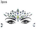 3 PCS  Forehead Green Masquerade Makeup Acrylic Face Sticker
