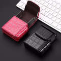 PU Leather Cigarette Case Lighter Case Business Card Case(Lychee Pattern Black)