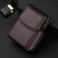 PU Leather Cigarette Case Lighter Case Business Card Case(Lychee Pattern Coffee)