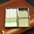 Fine Cigarette Case Double-sided 14 Sticks Portable Metal Extension Cigarette Case(Black Ice)