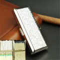 Fine Cigarette Case Double-sided 14 Sticks Portable Metal Extension Cigarette Case(Silver)