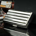 Double-gun Copper Corrugated Cigarette Case, Capacity:10 PCS Silver
