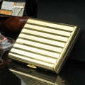 Double-gun Copper Corrugated Cigarette Case, Capacity:16 PCS Gold