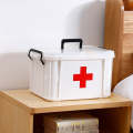 Family Multi-layer Emergency Medicine Storage Box Household Plastic Box, Size: L(White)