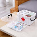 Family Multi-layer Emergency Medicine Storage Box Household Plastic Box, Size: XL (White)
