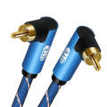 EMK Dual 90-Degree Male To Male Nylon Braided Audio Cable, Cable Length:1m(Blue)