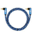 EMK Dual 90-Degree Male To Male Nylon Braided Audio Cable, Cable Length:3m(Blue)