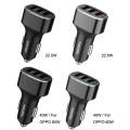 QIAKEY GT680 3 USB Ports Fast Charge Car Charger(Gray)