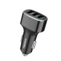 QIAKEY GT780 3 USB Ports Fast Charge Car Charger(Gray)