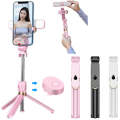 XT06S Live Beauty Bluetooth Tripod Selfie Stick(Pink)