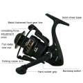 YUMOSHI LS3000 Metal Head Fishing Reel Sea Rod Spinning Reel(Folding Swing Arm+Hard Rubber Grip)