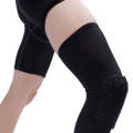 Long Sports Anti-collision Anti-fall Breathable Honeycomb Knee Pads, Size:XL(Black)