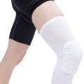 Long Sports Anti-collision Anti-fall Breathable Honeycomb Knee Pads, Size:XL(White)