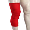Long Sports Anti-collision Anti-fall Breathable Honeycomb Knee Pads, Size:XL(Red)