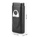 Portable Cigar Case with Cigar Shear Case Cigarette Accessories Utensil(Black)