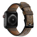 Vintage Oil Wax Cowhide Watch Band For  Apple Watch 6&SE&5&4 44mm / 3&2&1 42mm(Deep Coffee Brown)