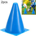 2 PCS Football Obstacle Sign Tube Thickening Road Block Cone without Hole, Size: 18 x 14cm(Blue)