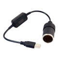 Car Converter Adapter Wired Controller USB to Cigarette Lighter Socket 5V to 12V Boost Power Adap...