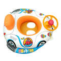 Thickened Police Car Shape Children Water Swimming Ring Inflatable Swimming Seat with Steering Wh...