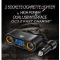ZNB02 QC3.0 Fast Charge Car Charger Dual USB Car Cigarette Lighter(Orange Light)