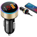 Aluminum Alloy Digital Display PD+QC3.0 Car Charger Multifunctional Car Charger( Gold)