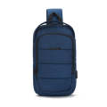 Ozuko 9068 Men Chest Bag Waterproof Shoulder Messenger Bag with External USB Charging Port(Blue)