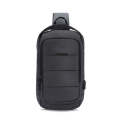Ozuko 9068 Men Chest Bag Waterproof Shoulder Messenger Bag with External USB Charging Port(Dark G...
