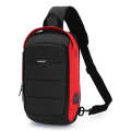 Ozuko 9068 Men Chest Bag Waterproof Shoulder Messenger Bag with External USB Charging Port(Black+...