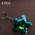 2 PCS Cute Chaveiro Star Keychain Glitter Pompom Sequins Key Chain Gifts for Women Llaveros Mujer...