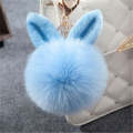 Fur Pom Keychains Fake Rabbit Fur Ball Keychain(blue)