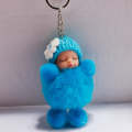 Sleeping Baby Doll Ball Key Chain Car Keyring Holder Bag Pendant Charm Keychain(Blue)
