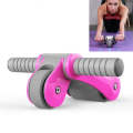 Double-wheel Bearing Roller Silent Exercise Abdominal Muscle Wheel Folding Abdominal Wheel(Pink)