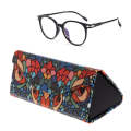 Foldable Triangle Animal Print Glasses Case Sunglasses Myopia Frame Case(Chameleon)