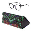 Foldable Triangle Animal Print Glasses Case Sunglasses Myopia Frame Case(Owl)