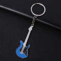 2 PCS Creative Guitar Keychain Metal Musical Instrument Pendant(Blue)