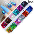 2 PCS Nail Art Butterfly Laser Symphony Sequins, Specification:18