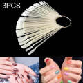 3 Set Fan-shaped Nail Mold Swatch Nail Polish Color Card Nail Art Display BoardWith circle - n...