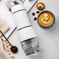 Portable Hand Pressure Espresso Machine Outdoor Accompanying Mini Coffee Cup(White)