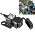 Dual USB Port 12V Waterproof Motorbike Motorcycle Handlebar Charger 5V 1A/2.1A Adapter Power Supp...