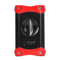 JIFENG 3 In 1 V Cigar Scissors Cigar Holder Cigar Cutter With Cigar Puncher(Red And Black)