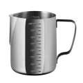 1000ml 304 Stainless Steel Pointed Mouth Etched Cup Graduated Measuring Cup Milk Foam Cup Coffee Pot