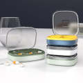 Portable Small Pill Box Sealed Portable Travel Pill Box Green 6 Grid