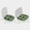Portable Small Pill Box Sealed Portable Travel Pill Box Green 6 Grid