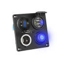 12 / 24V Dual USB Car Yacht Modified Switch Charger(Blue Light)